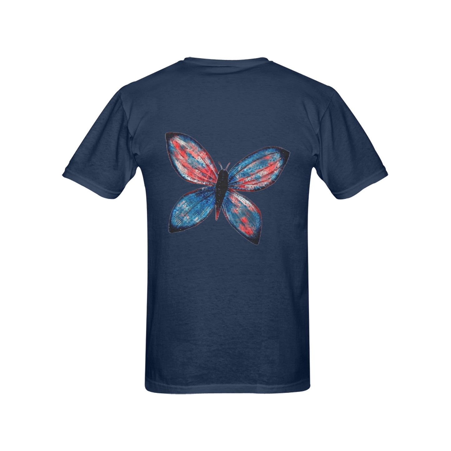 4th of July Blue Butterfly T shirt BLACK Classic Men's T-shirt (USA Size)