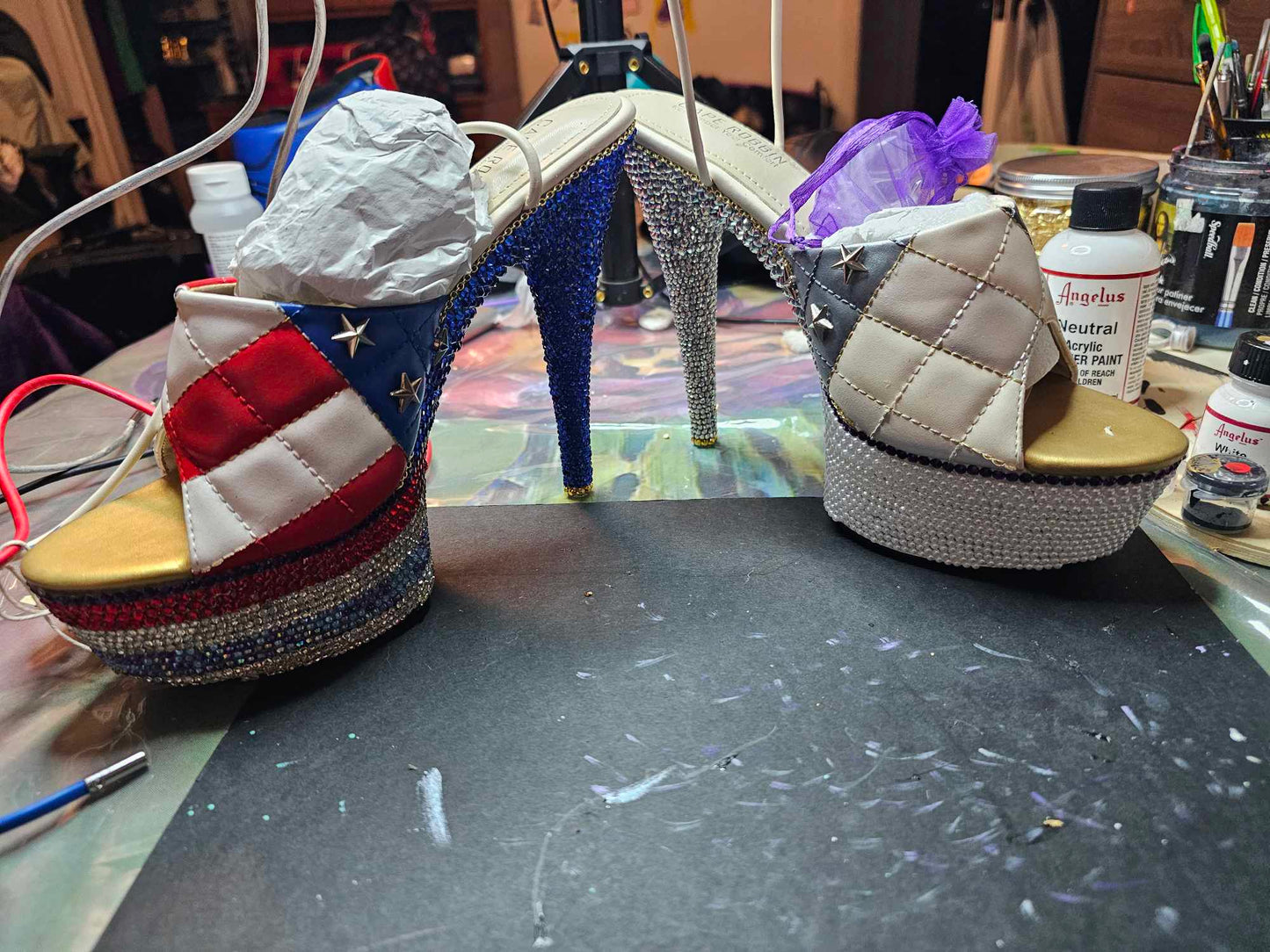 Custom Patriot Wedding Shoes OOAK
