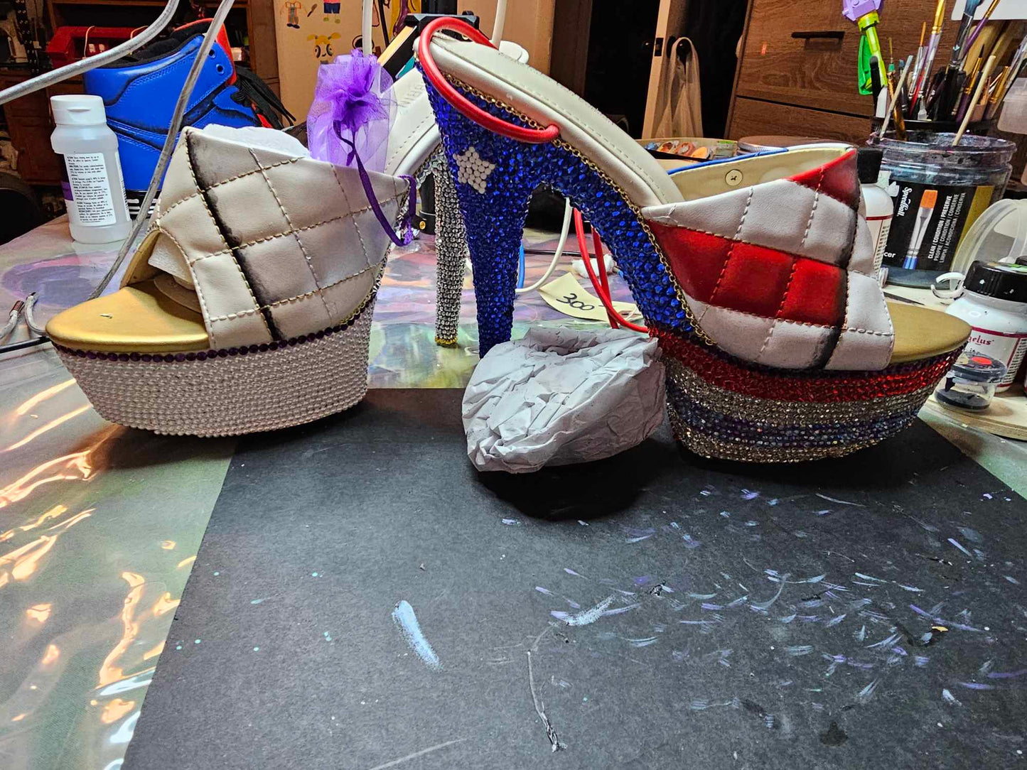 Custom Patriot Wedding Shoes OOAK
