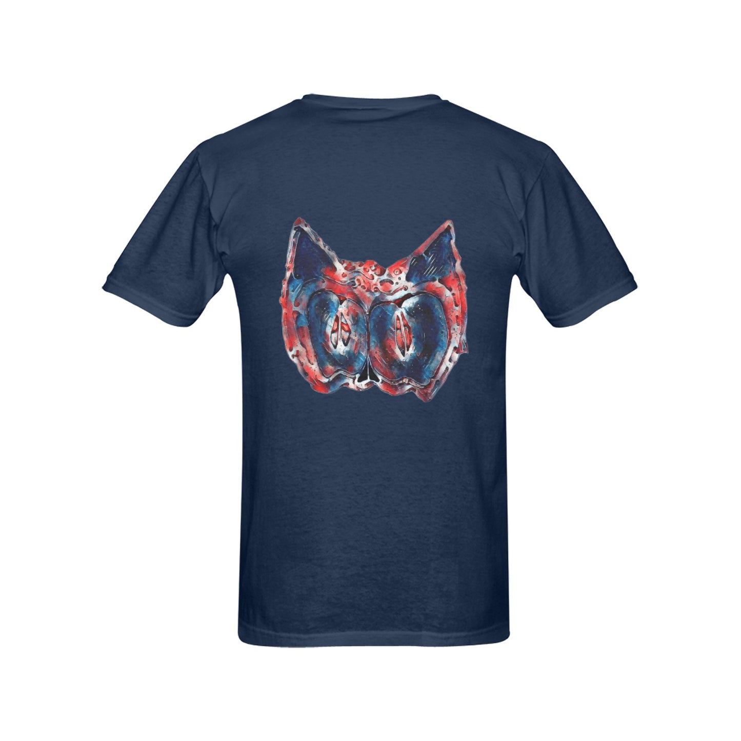 4th of July Apple Cat T shirt BLACK Classic Men's T-shirt (USA Size)