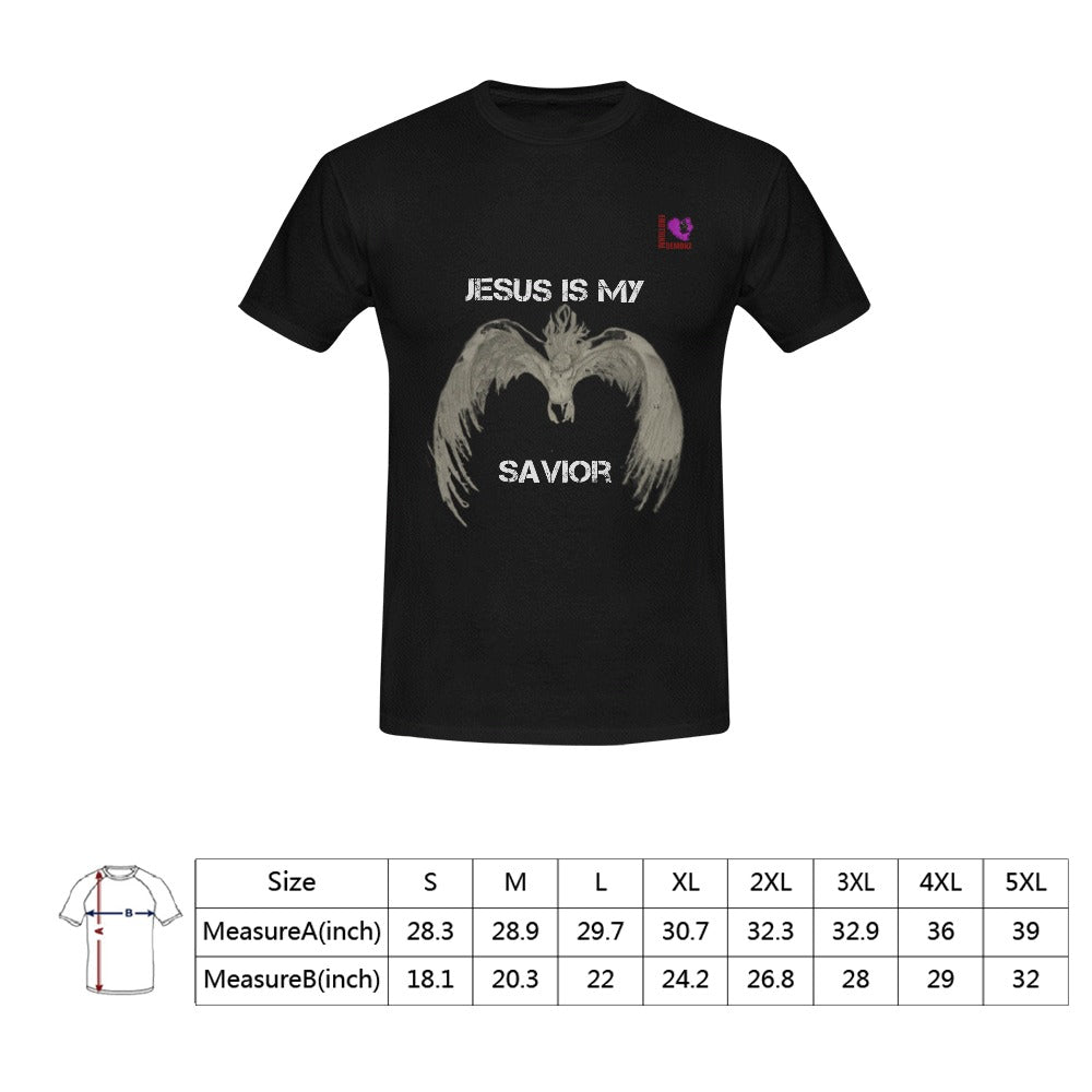 Jesus is my Savior-Black Men's T-shirt(USA Size)