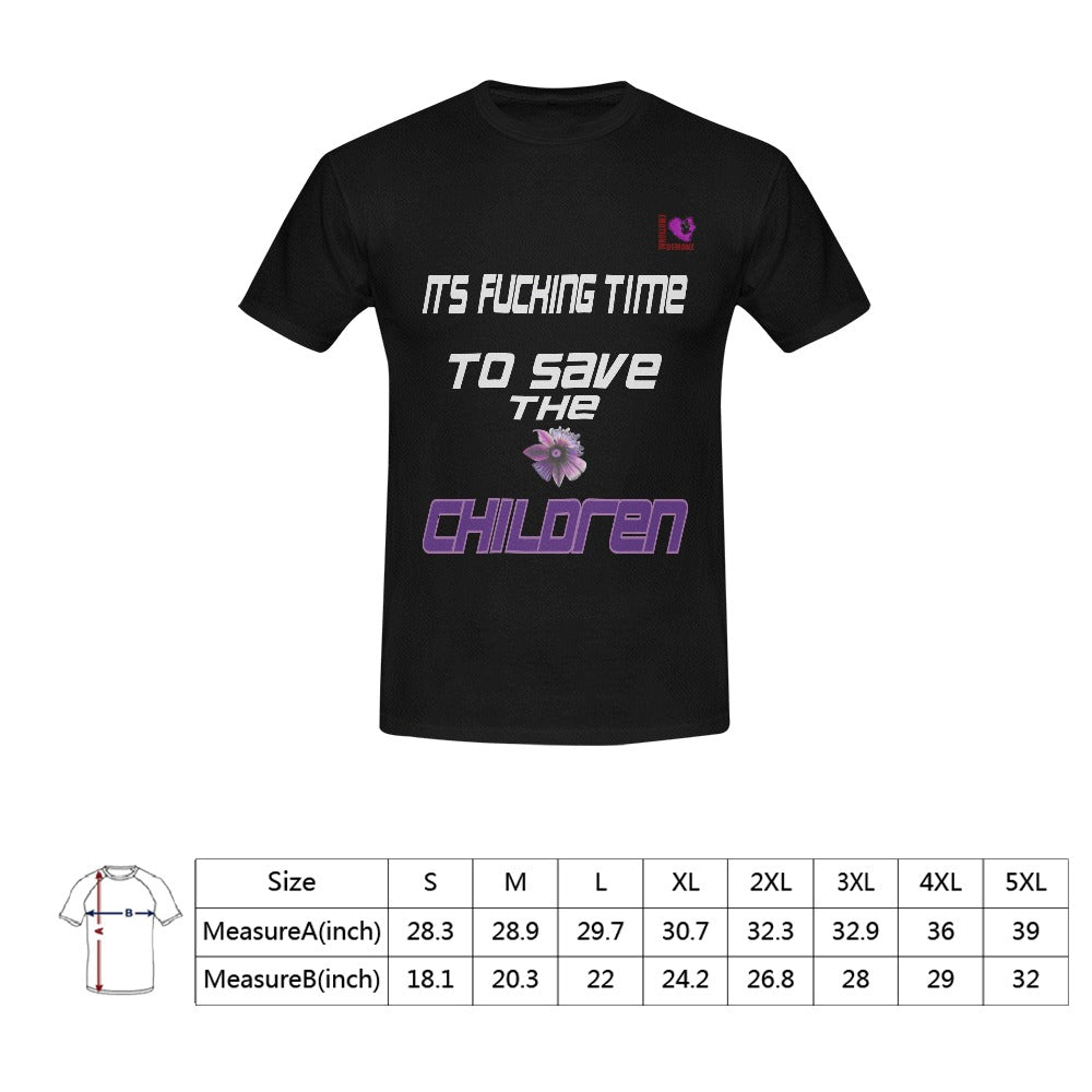 its fucking time to save the children-BLACK Men's T-shirt(USA Size)