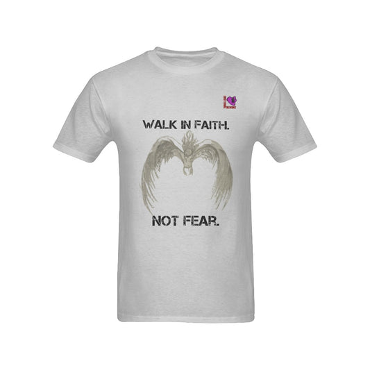 Walk in Faith. Not Fear -Gray Men's T-shirt(USA Size)