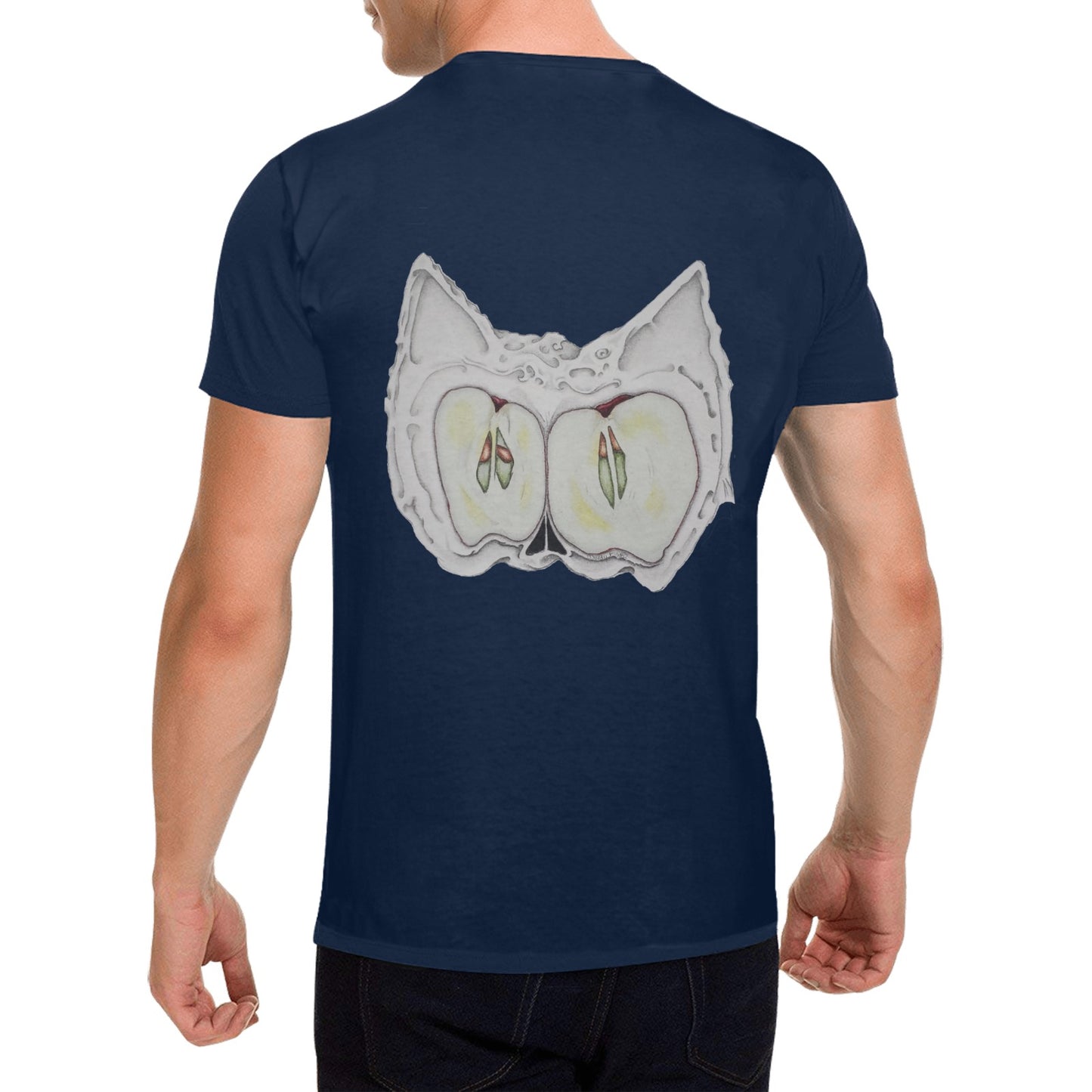 Apple Cat Original Design T shirt Classic Men's T-shirt (USA Size)