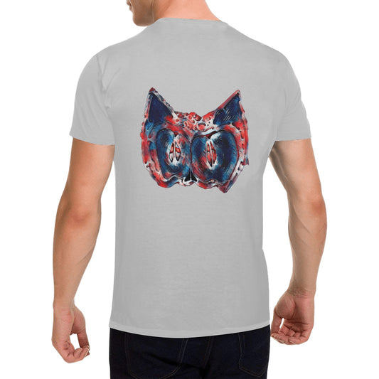 4th of July Apple Cat T shirt GRAY Classic Men's T-shirt (USA Size)
