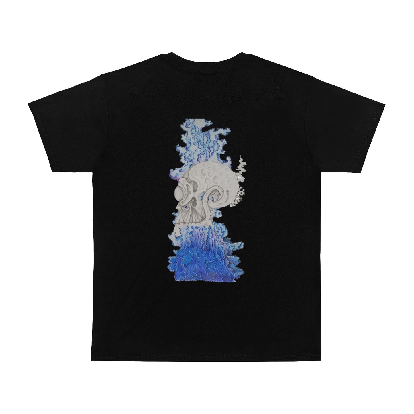 Blue Flames Original Design Cyborg T shirt Classic Men's T-shirt (USA Size)