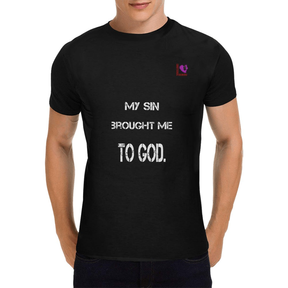 My sin brought me to GOD-Black Men's T-shirt(USA Size)
