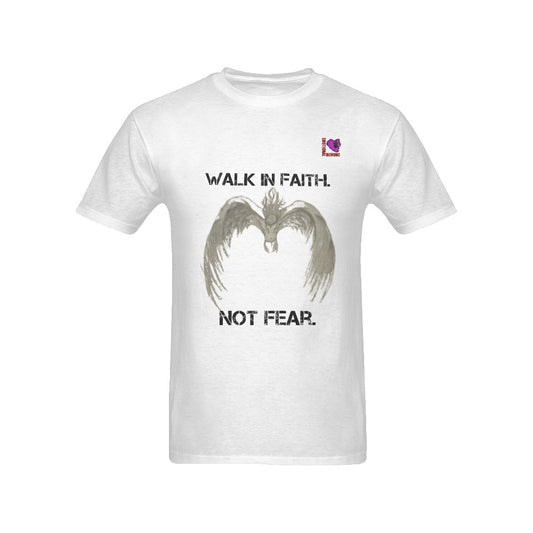 Walk in Faith. Not Fear.-White Men's T-shirt(USA Size)