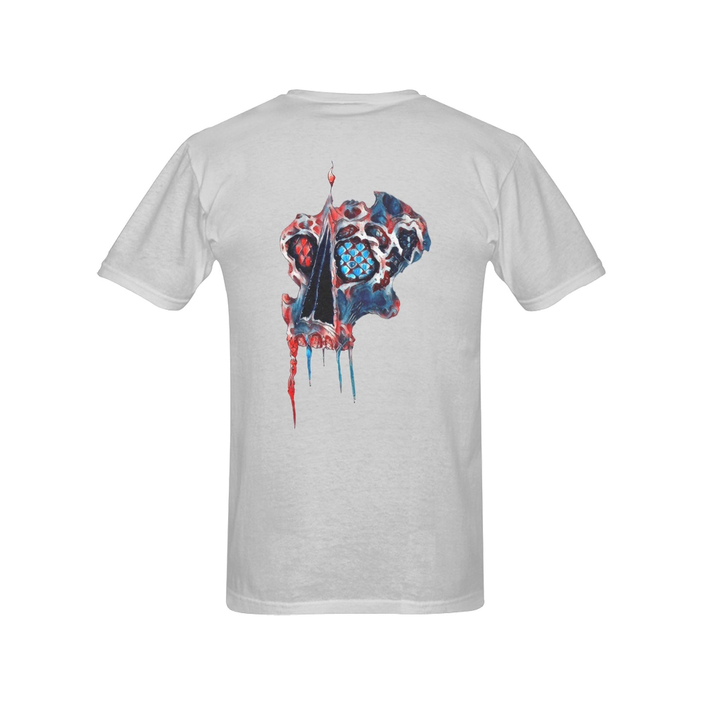 4th of July Scaled Skull T shirt GRAY Classic Men's T-shirt (USA Size)