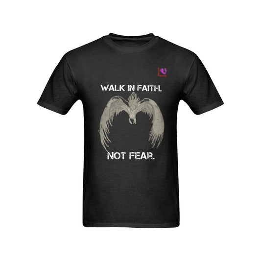 Walk in Faith. Not Fear.-Black  Men's T-shirt(USA Size)