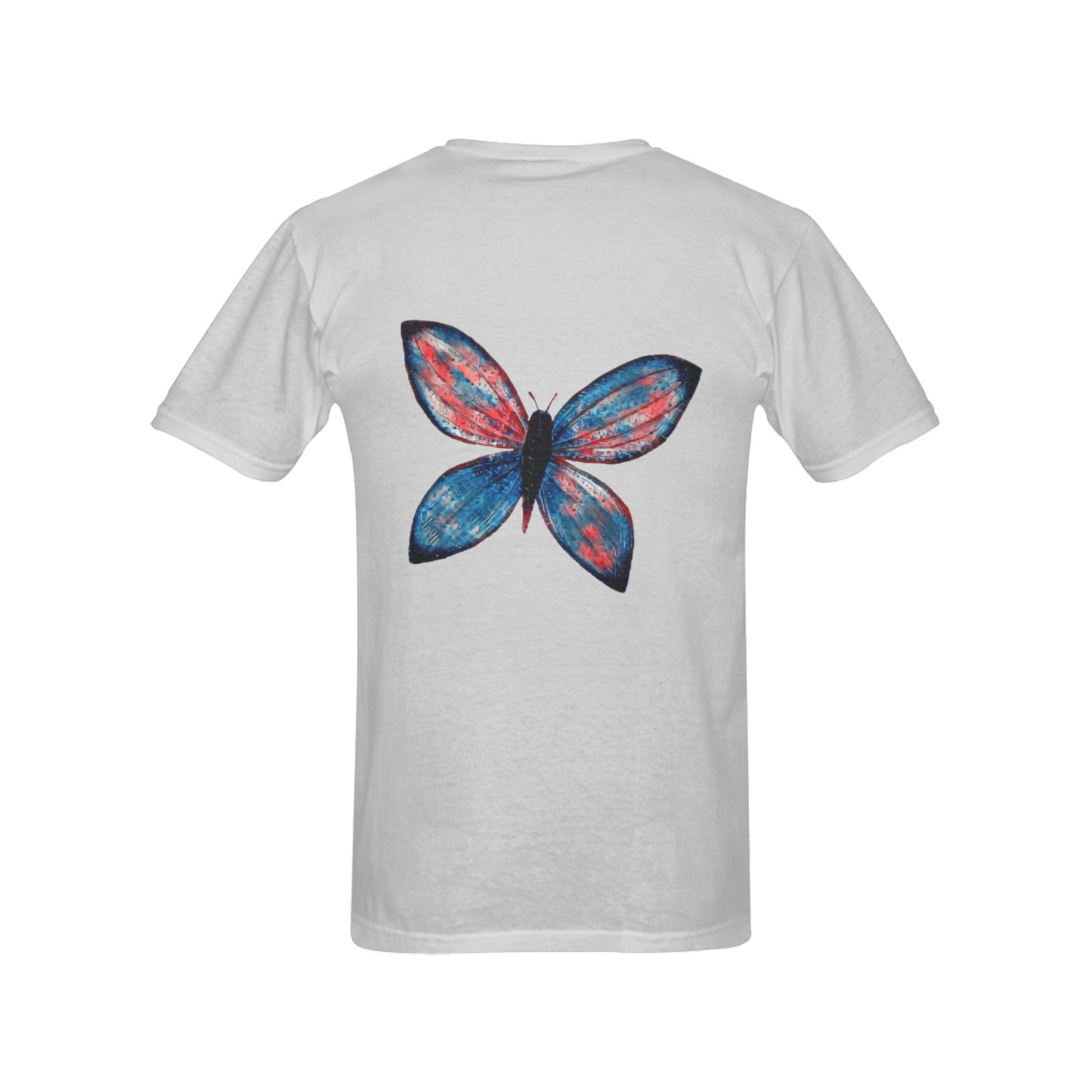 4th of July Blue Butterfly T shirt GRAY Classic Men's T-shirt (USA Size)