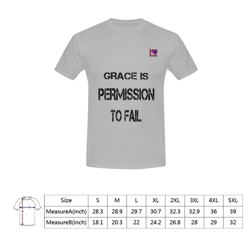 Grace is permission to fail- Gray Men's T-shirt(USA Size)