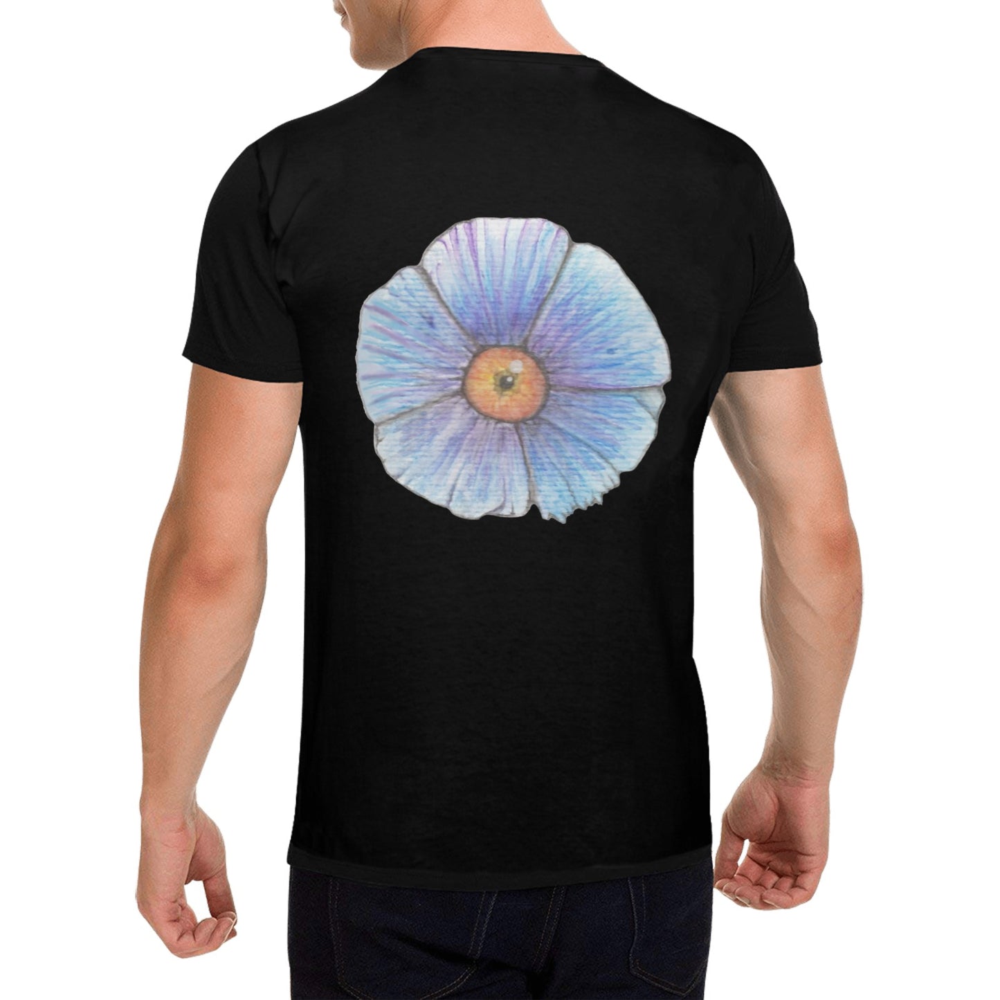 Water Color Flower Original Design T shirt Classic Men's T-shirt (USA Size)