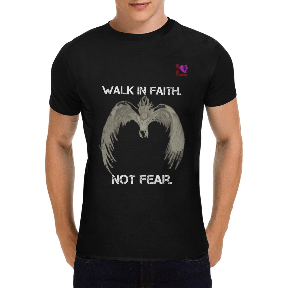 Walk in Faith. Not Fear.-Black Men's T-shirt(USA Size)
