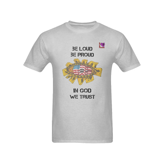 BE Loud Be Proud-Gray Men's T-shirt(USA Size)