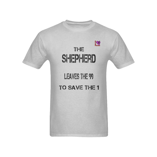 The Shepherd leaves the 99 to save the 1- Gray Men's T-shirt(USA Size)