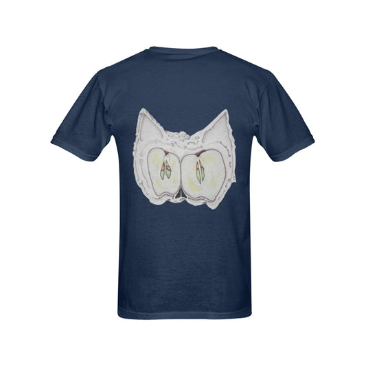 Apple Cat Original Design T shirt Classic Men's T-shirt (USA Size)