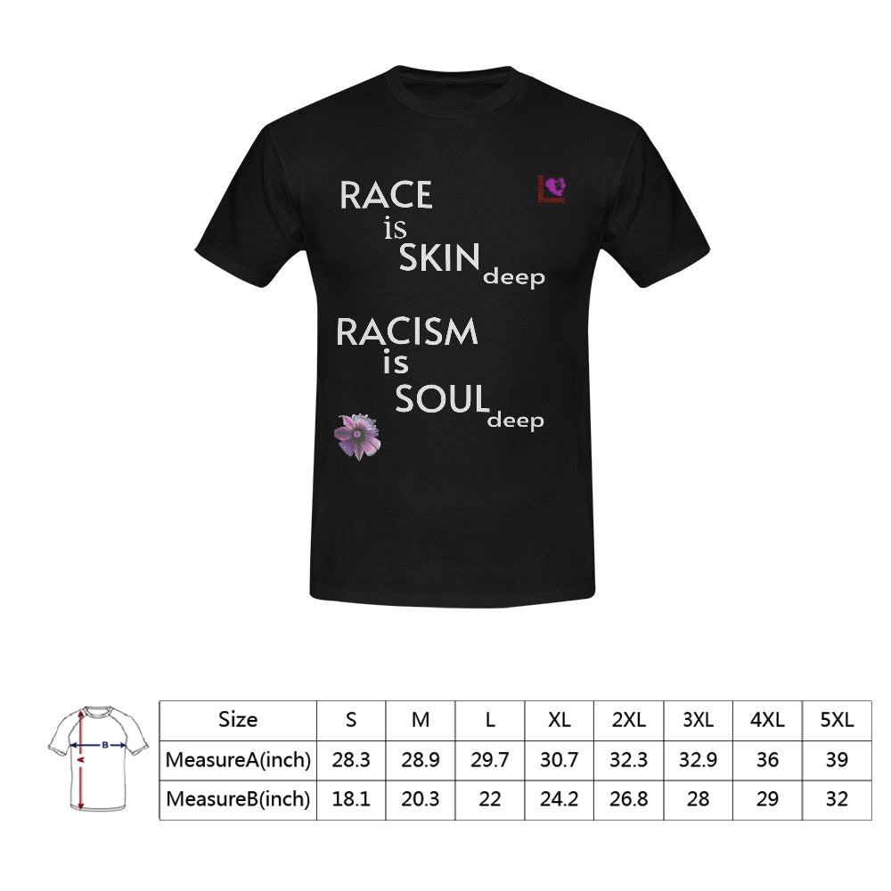 Race is Skin Deep BLACK Men's T-shirt(USA Size)