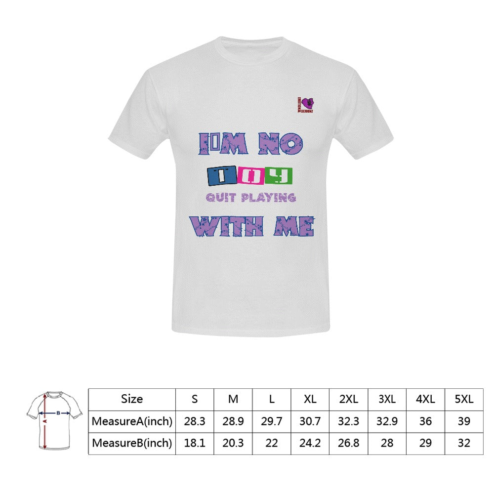 IM NO TOY-WHITE Men's T-shirt(USA Size)