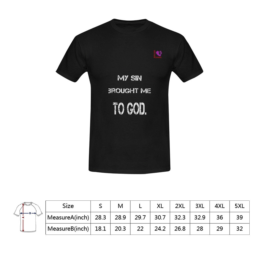 My sin brought me to GOD-Black Men's T-shirt(USA Size)