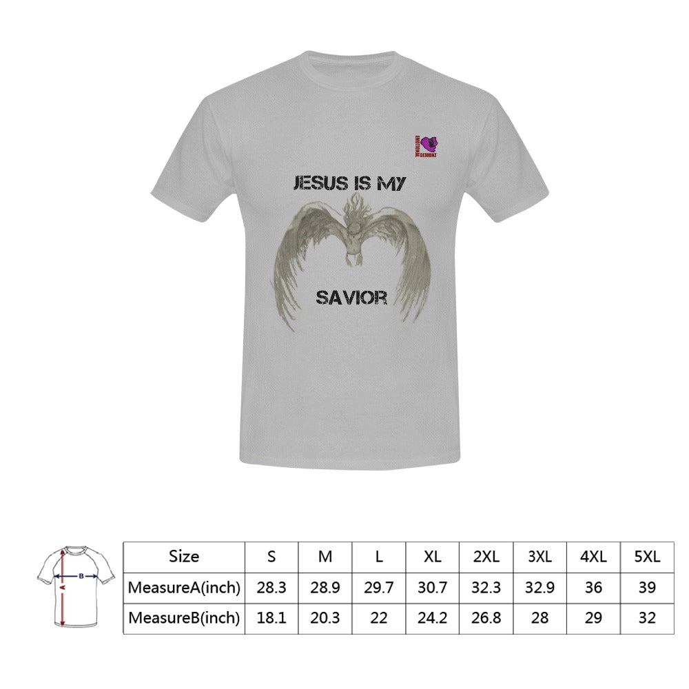 Jesus is my Savior-Gray Men's T-shirt(USA Size)