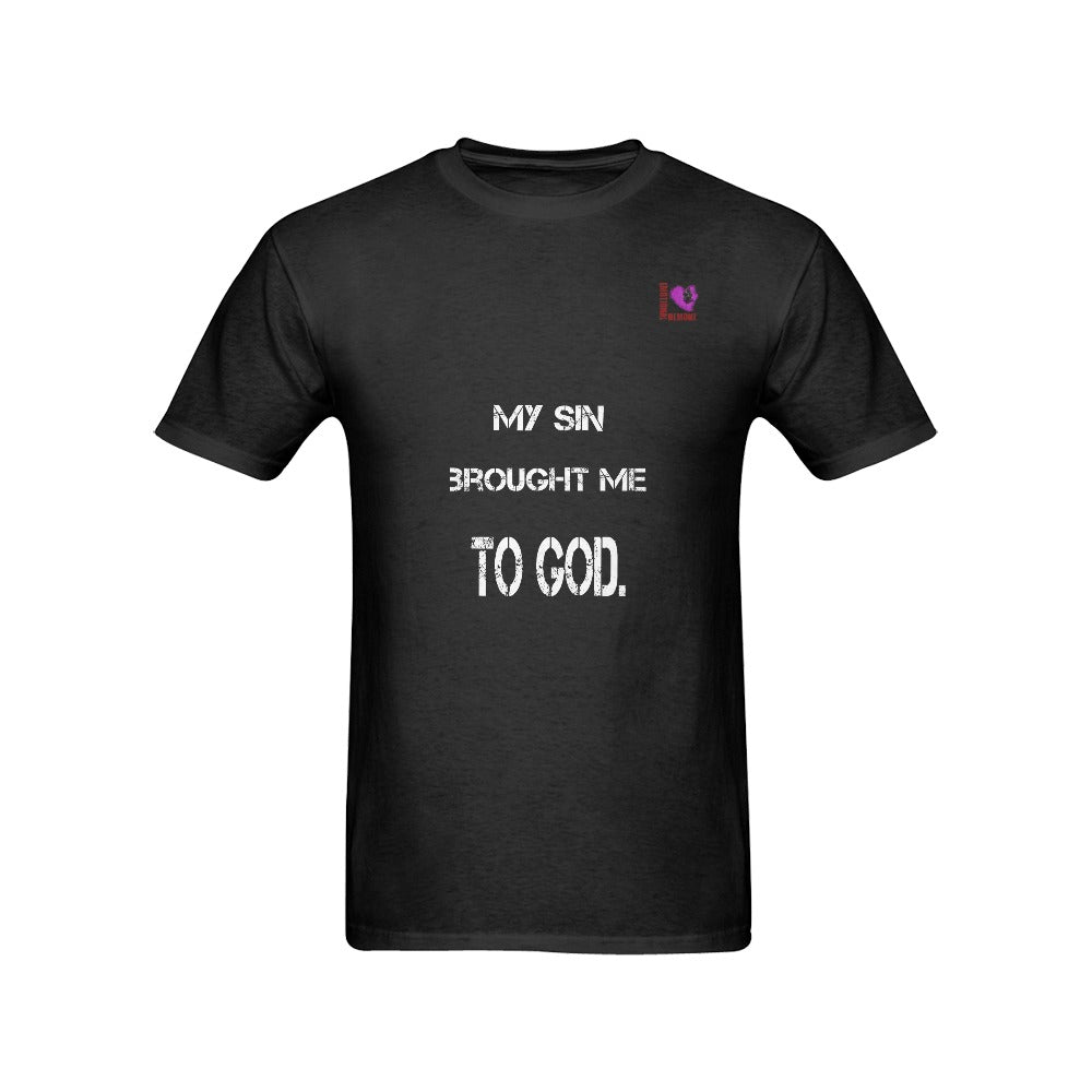 My sin brought me to GOD-Black Men's T-shirt(USA Size)
