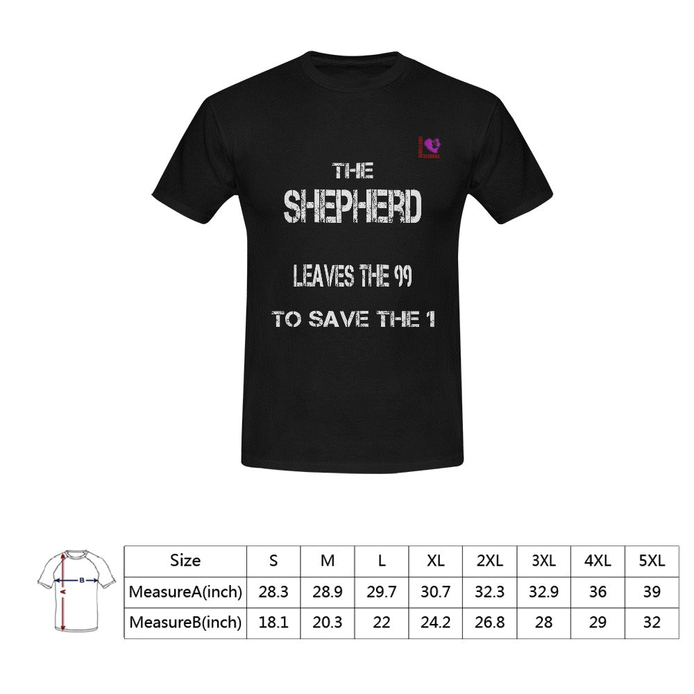 The Shepherd leaves the 99 to save the 1- Black Men's T-shirt(USA Size)