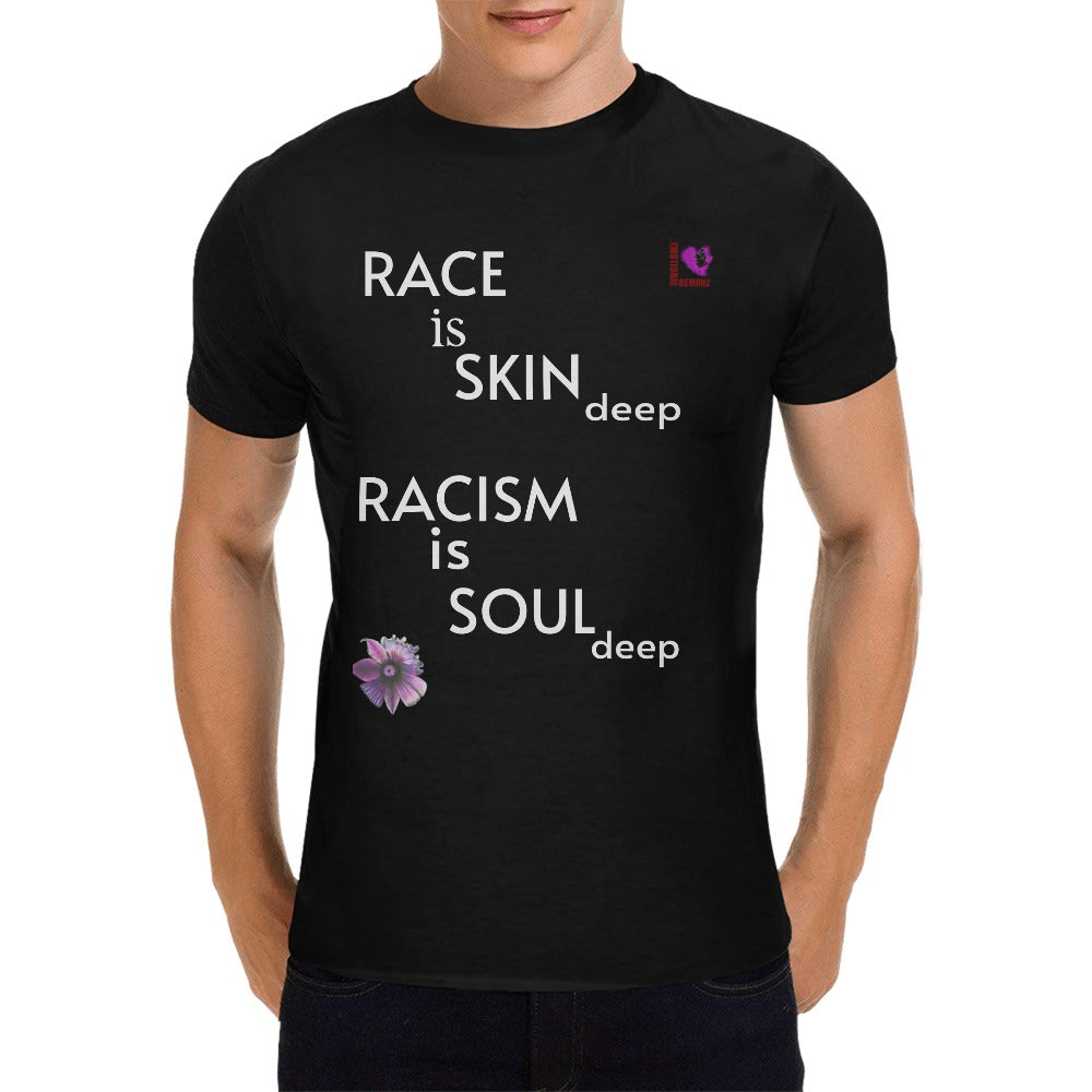 Race is Skin Deep BLACK Men's T-shirt(USA Size)