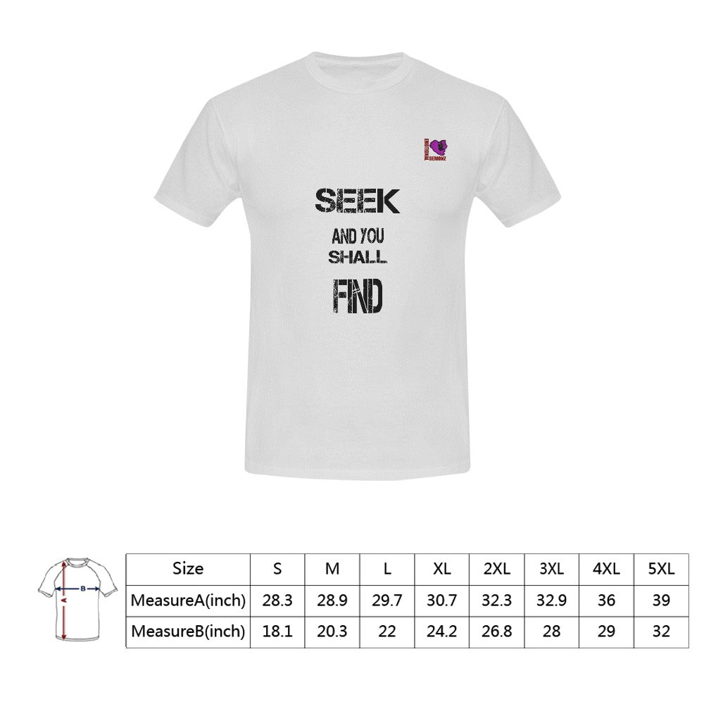 Seek and you shall find-White Men's T-shirt(USA Size)