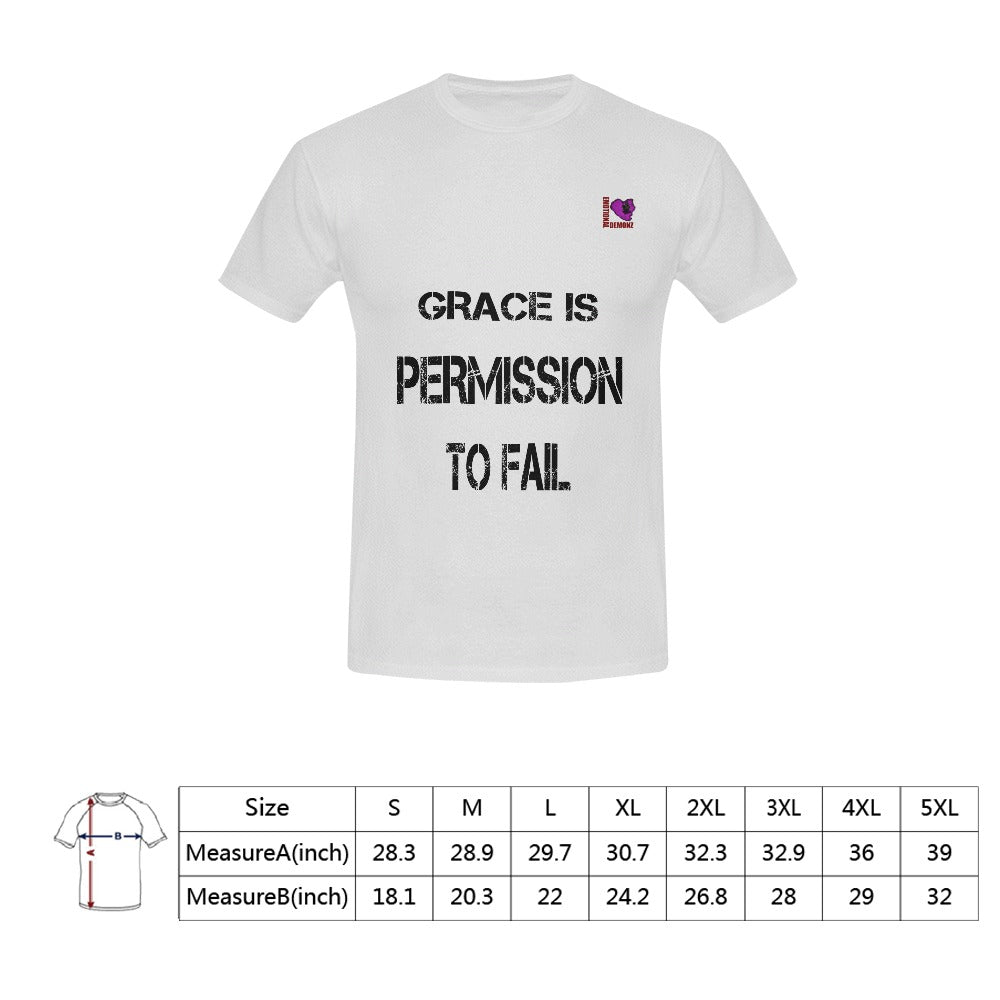 Grace is permission to fail- White Men's T-shirt(USA Size)