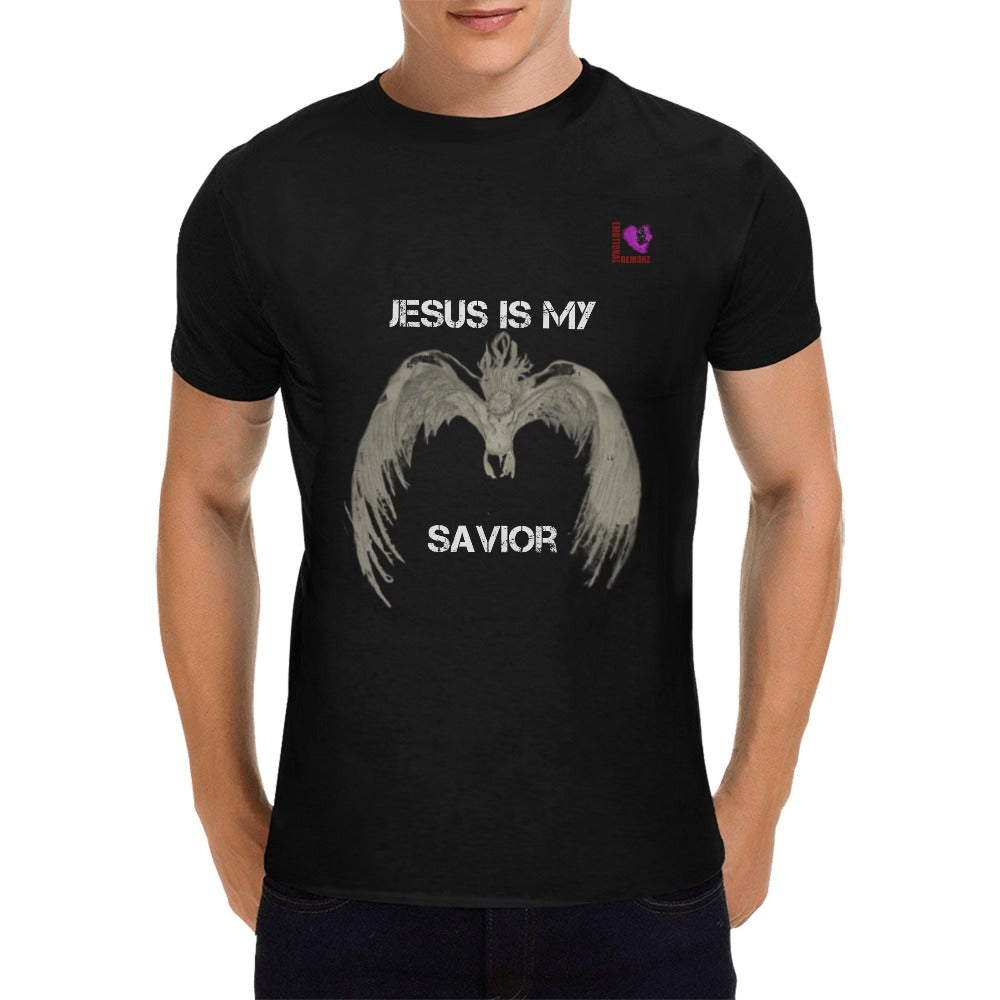 Jesus is my Savior-Black Men's T-shirt(USA Size)