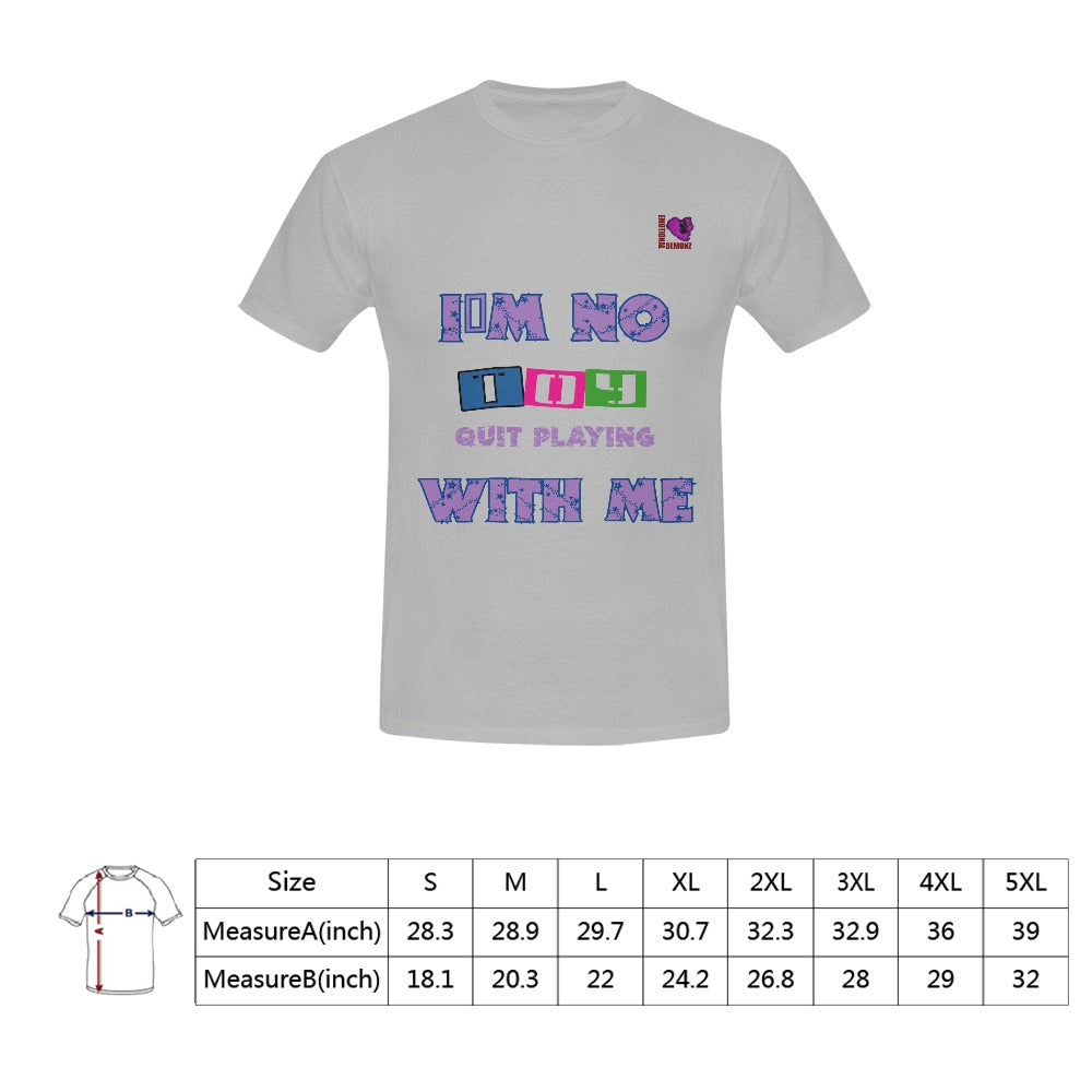 IM NO TOY-GRAY Men's T-shirt(USA Size)