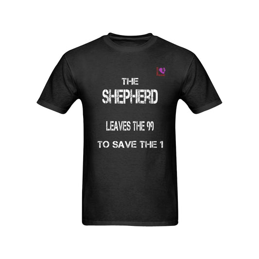 The Shepherd leaves the 99 to save the 1- Black Men's T-shirt(USA Size)