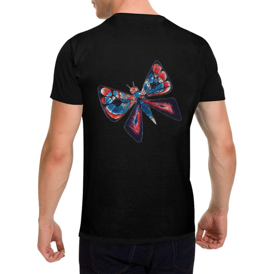 4th of July Eyeball Butterfly T shirt Black Classic Men's T-shirt (USA Size)