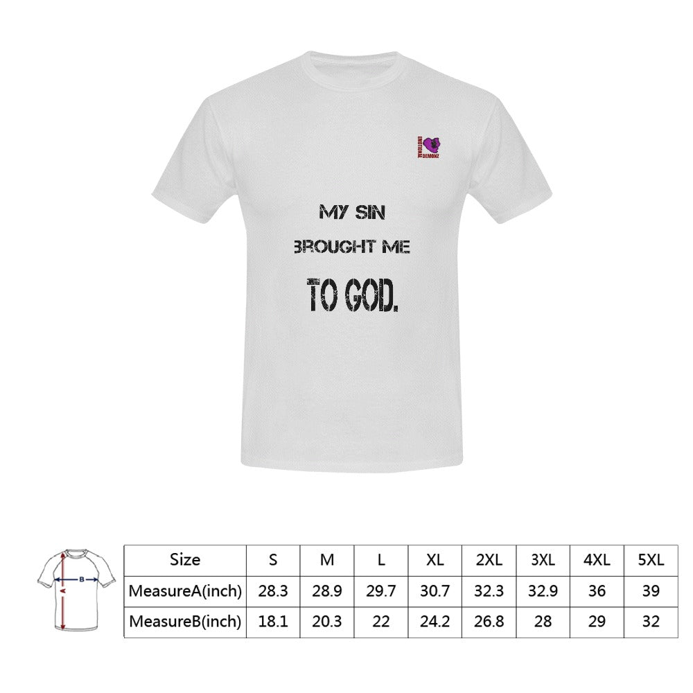 My sin brought me to GOD-White Men's T-shirt(USA Size)
