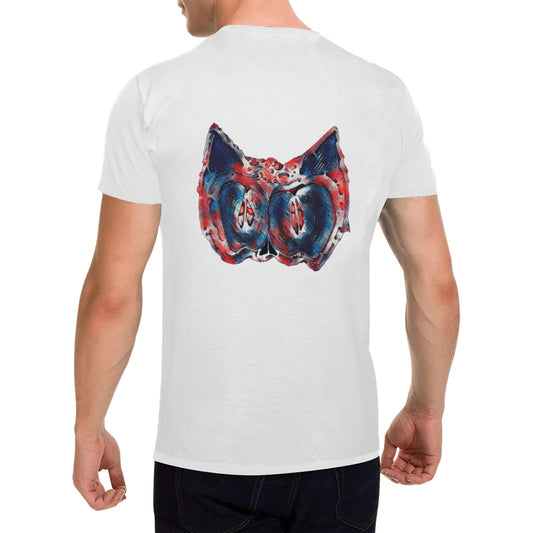 4th of July Apple Cat T shirt WHITE Classic Men's T-shirt (USA Size)