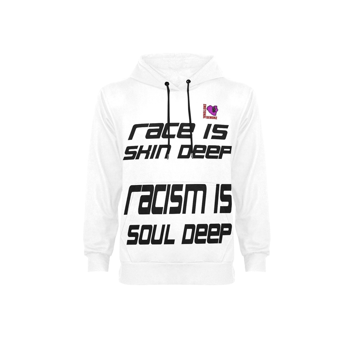 RACE is SKIN DEEP Hoodie WHITE New Men's All-Over Print Hoodie