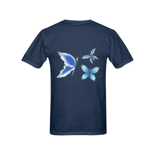 Blue Butterflies Original Design T shirt Classic Men's T-shirt (USA Size)
