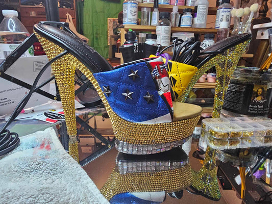 Custom Painted High Heels That Stand for Style and Strength OOAK