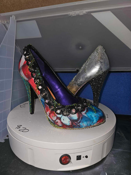 "American Ice," Patriotic Illusion — Custom Painted Heels That Expose the Facade OOAK