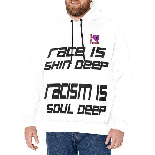 RACE is SKIN DEEP Hoodie WHITE New Men's All-Over Print Hoodie