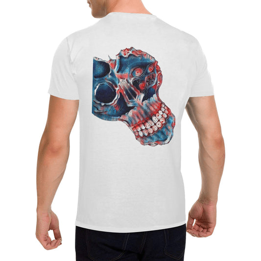 4th of July Multi Eyed Skull T shirt WHITE Classic Men's T-shirt (USA Size)