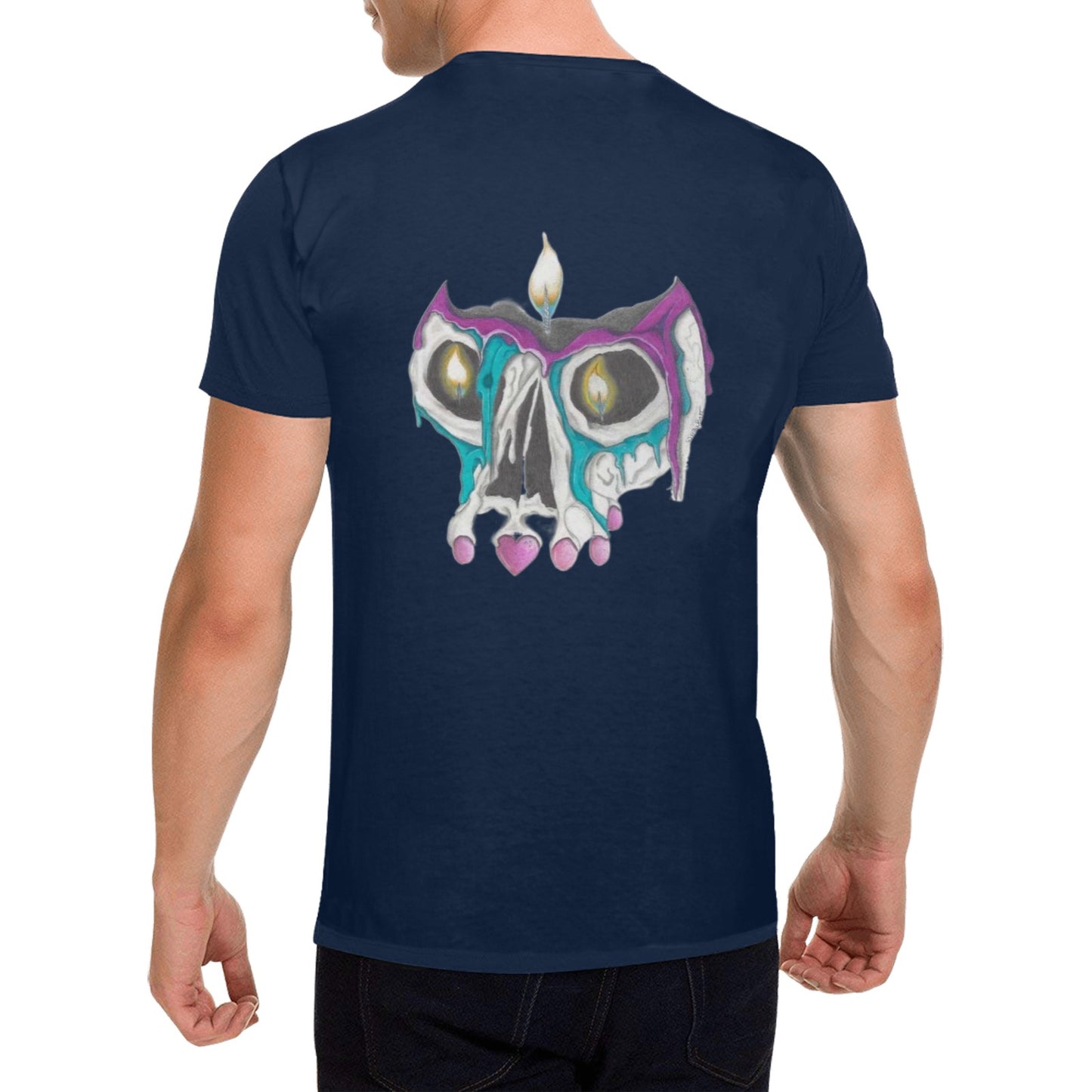 Melting Skull Candle Original Design T shirt Classic Men's T-shirt (USA Size)