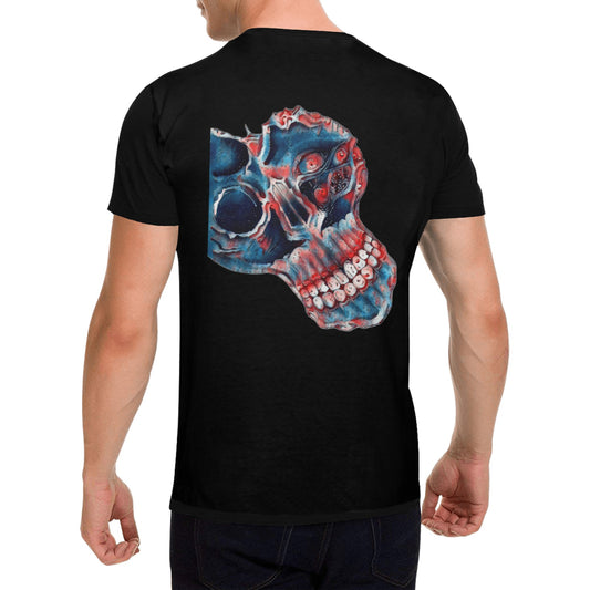 4th of July Multi Eyed Skull T shirt BLACK Classic Men's T-shirt (USA Size)
