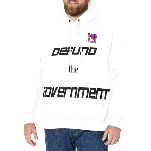 DEFUND the GOVT Hoodie WHITE New Men's All-Over Print Hoodie