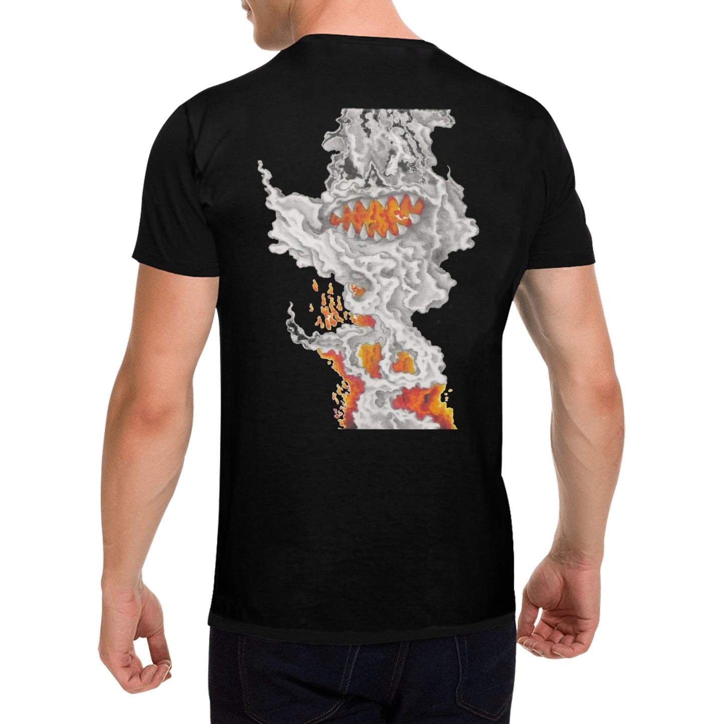 Face In Flames Original Design T shirt Classic Men's T-shirt (USA Size)