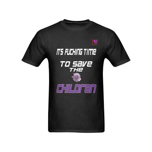 its fucking time to save the children-BLACK Men's T-shirt(USA Size)