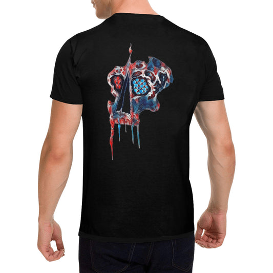 4th of July Scaled Skull T shirt BLACK Classic Men's T-shirt (USA Size)