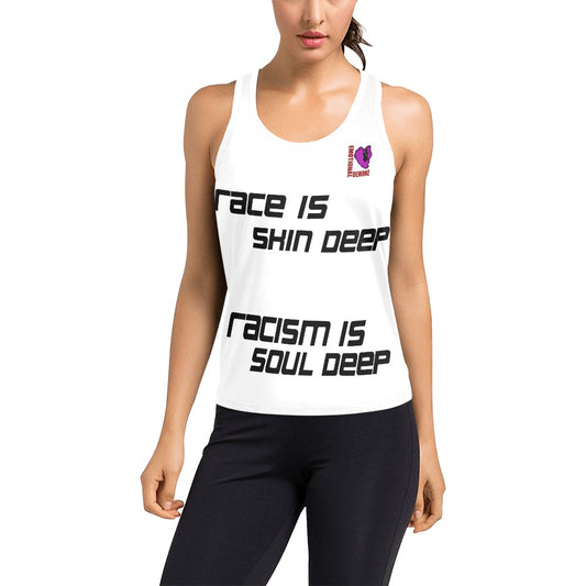 RACE is SKIN DEEP Tank Top White Women's Racerback Tank Top
